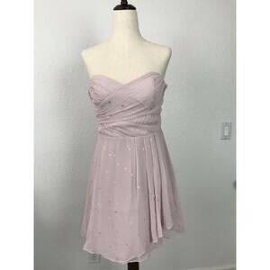 Express Metallic Print Strapless Mini Dress FLAW